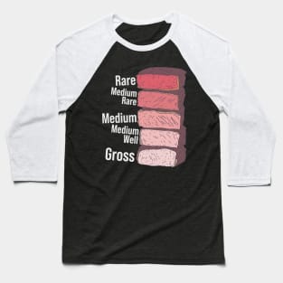 Rare Steak - Steakhouse Guide - BBQ Grillmaster Baseball T-Shirt